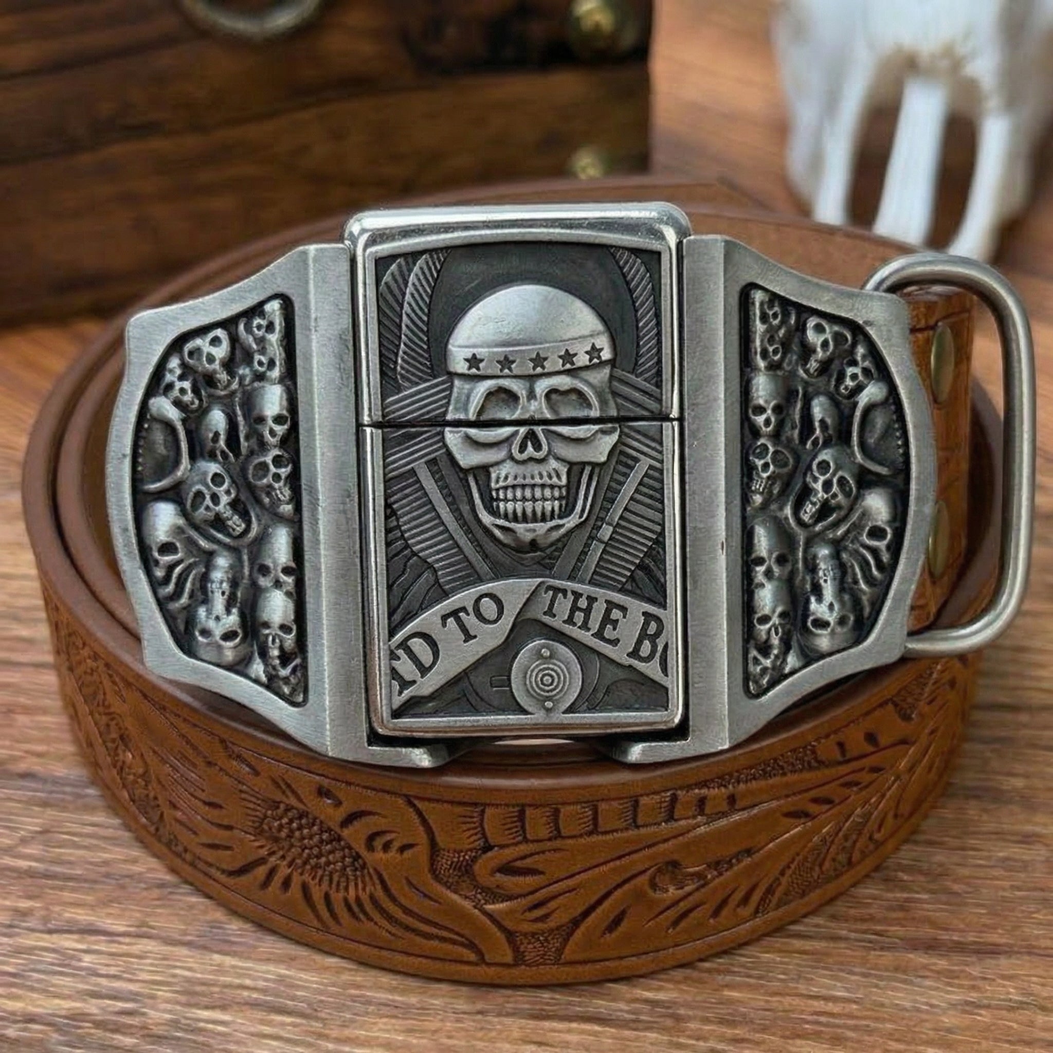 D-TOPACC Lighter brown leather belt
