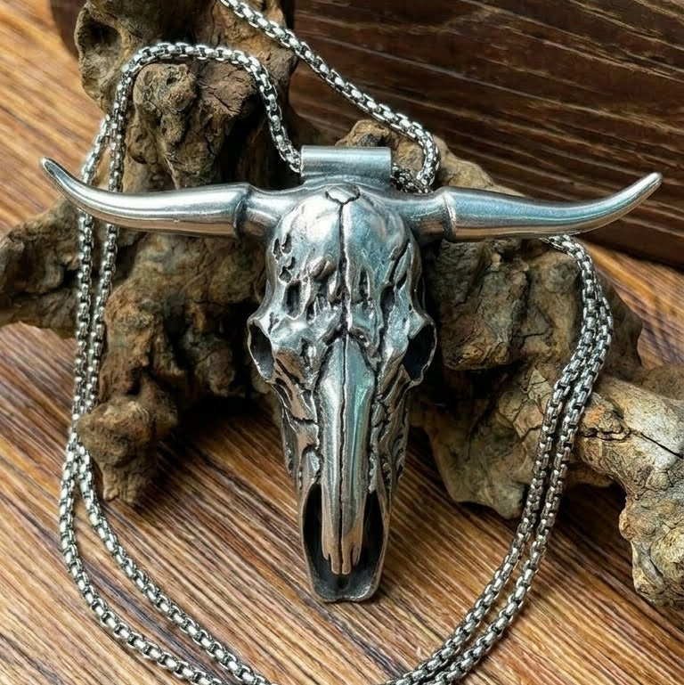 X-Turquoise Longhorn Skull Necklace Buckle