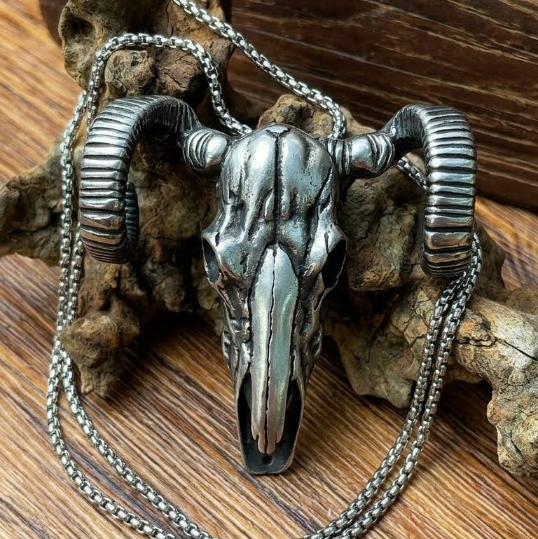 X-Turquoise Longhorn Skull Necklace Buckle