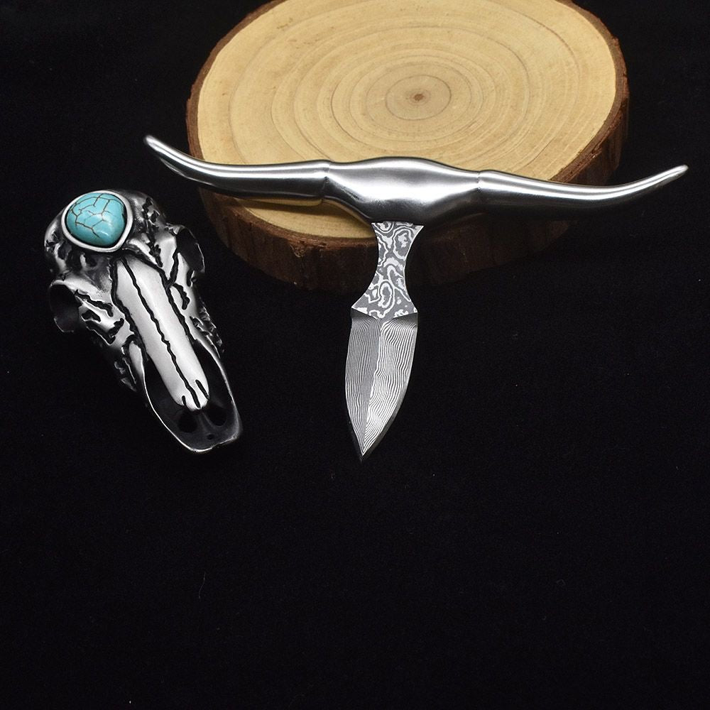 X-Turquoise Longhorn Skull Necklace Buckle